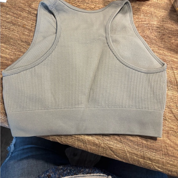 Gray Ribbed Tank Top - Picture 2 of 3